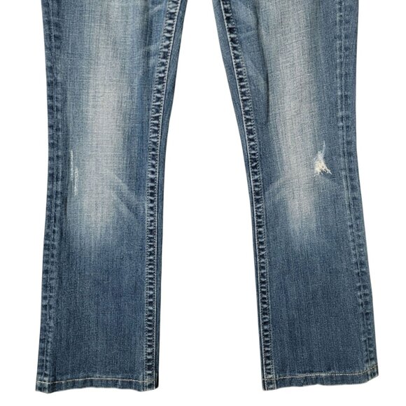 Miss Me Womens Y2K Easy Boot Distressed Low Rise Leopard Print Jeans Size 29 - Picture 3 of 11